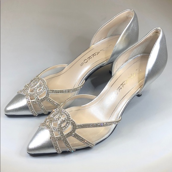 Caparros Shoes - (p247) Caparros Panzy Evening Pumps - Silver 6M